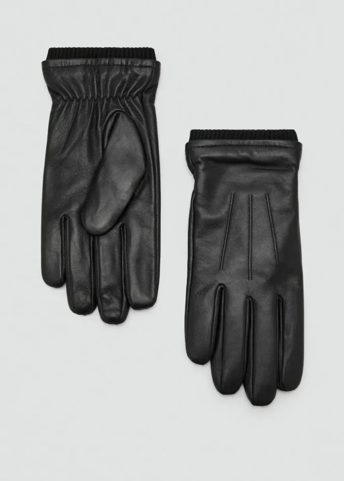 Gants 100 % cuir avec détail volanté Gants 100 % cuir avec détail volanté