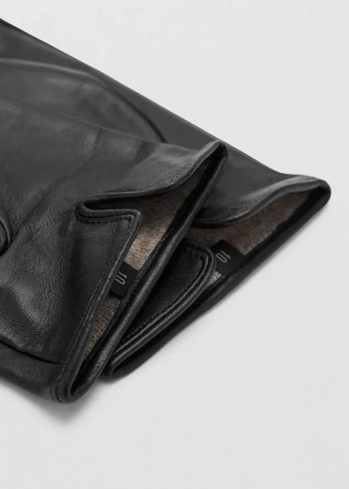 Gants 100 % cuir avec détails cousus Gants 100 % cuir avec détails cousus