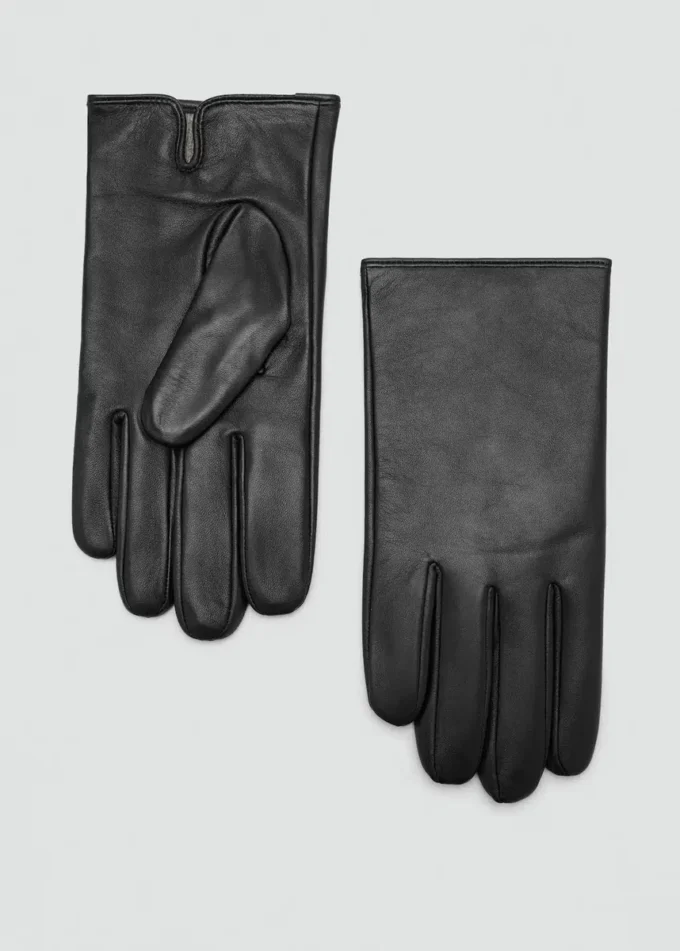 Gants 100 % cuir avec détails cousus Gants 100 % cuir avec détails cousus