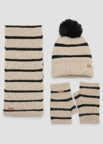 Gants en tricot rayé