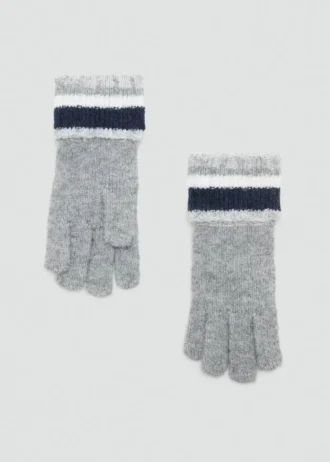 Gants en tricot rayé