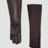 Gants longs en cuir avec fourrure Gants longs en cuir avec fourrure