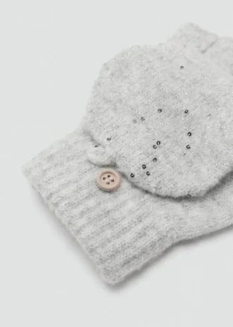 Gants tricotés à paillettes