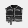 Gilet brodé avec ceinture