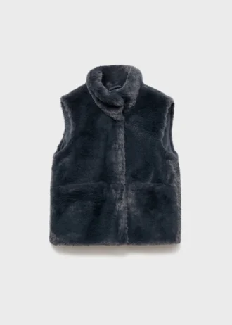 Gilet cape effet fourrure