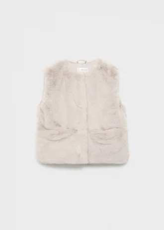 Gilet cape effet fourrure