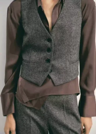 Gilet en laine mouchetée