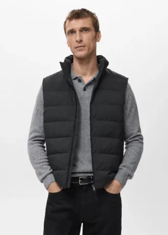 Gilet matelassé avec rembourrage en duvet et plumes