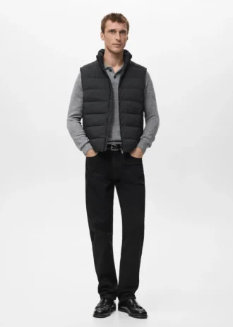 Gilet matelassé avec rembourrage en duvet et plumes