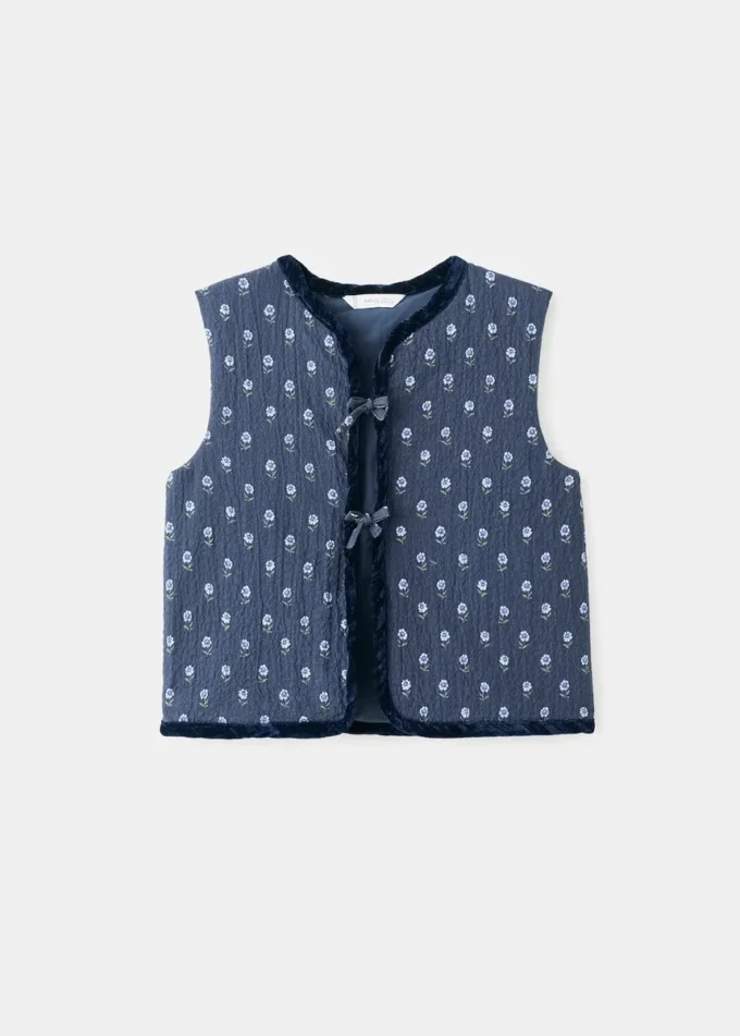 Gilet matelassé à motif floral