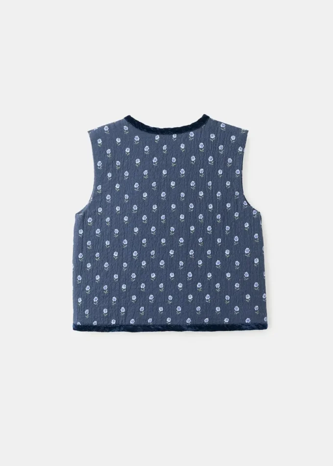 Gilet matelassé à motif floral