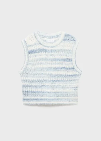 Gilet rayé en maille Gilet rayé en maille