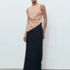Haut asymétrique en coton rayé