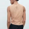 Haut asymétrique en coton rayé