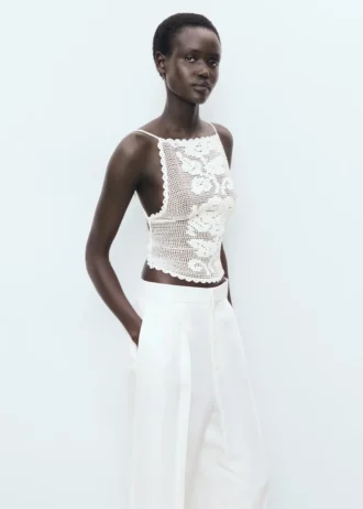 Haut en crochet dos nu