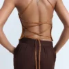 Haut en maille lurex avec dos croisé
