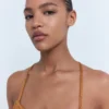 Haut en maille lurex avec dos croisé