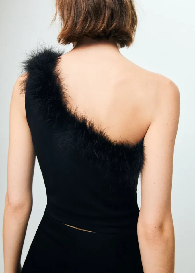 Haut en plumes à mailles fines Haut en plumes à mailles fines