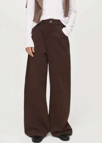 Jean ample à taille mi-haute et jambes larges