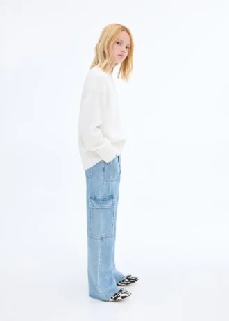 Jean cargo coupe droite