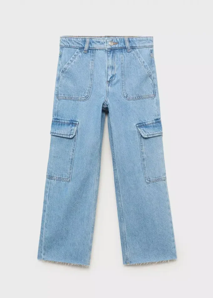 Jean cargo coupe droite