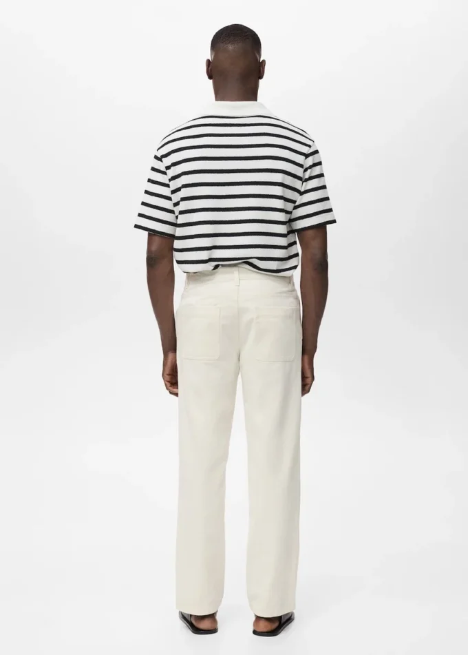 Jean coupe classique en coton et lin mélangés