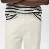 Jean coupe classique en coton et lin mélangés