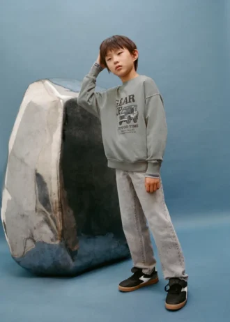 Sweat-shirt en coton imprimé