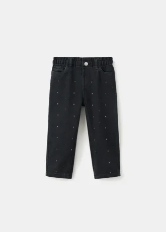 Jean droit avec détails en strass