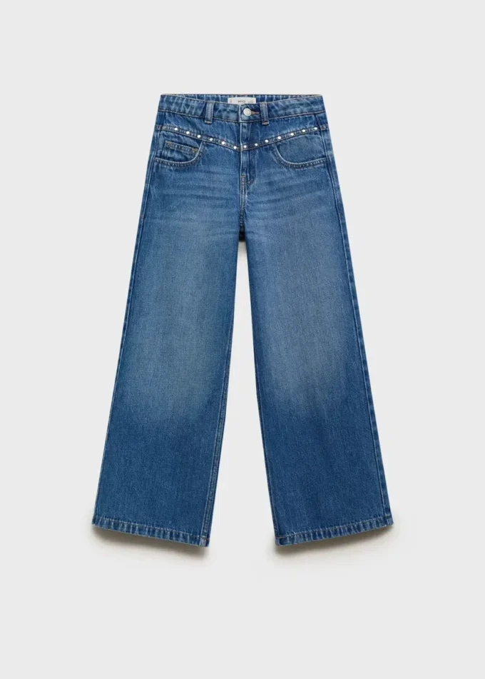 Jean à jambes larges avec clous Jean à jambes larges avec clous
