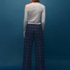 Jean à jambes larges avec cristaux Jean à jambes larges avec cristaux