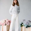 Blouse en coton rayé