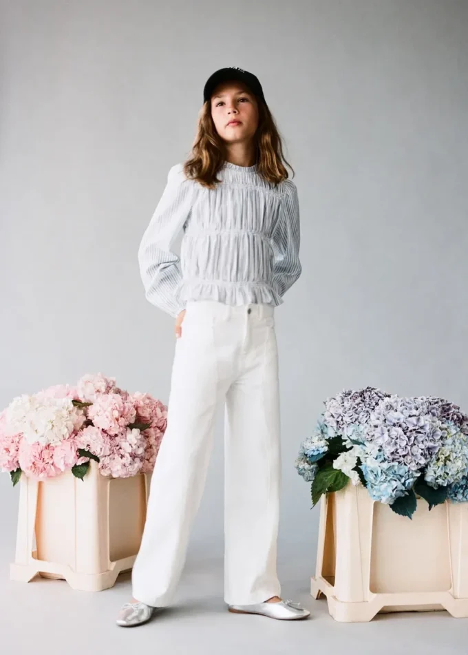 Blouse en coton rayé