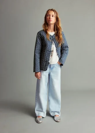 Jean à jambes larges avec ourlet retroussé