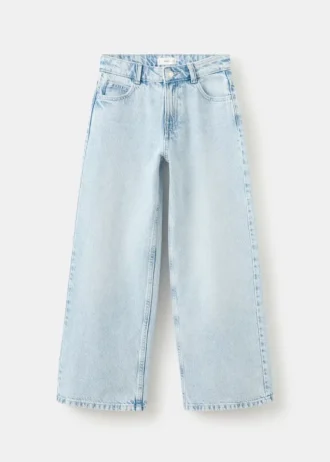 Jean à jambes larges avec poches en forme de cœur
