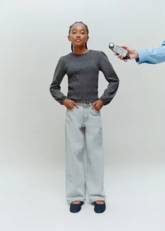 Jean à jambes larges avec étoiles