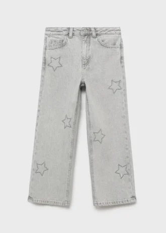 Jean à jambes larges avec étoiles
