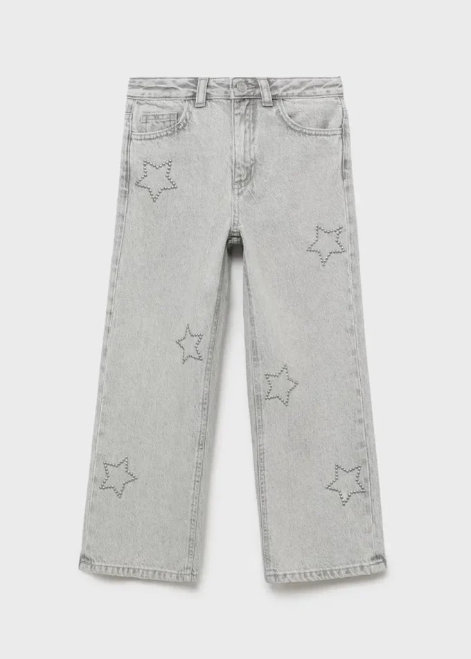 Jean à jambes larges avec étoiles Jean à jambes larges avec étoiles