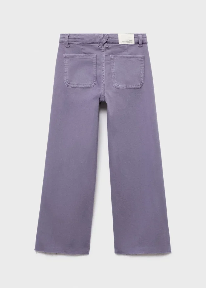 Jean à jambes larges et ourlet effiloché