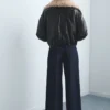 Jean à jambes larges et plissé Jean à jambes larges et plissé