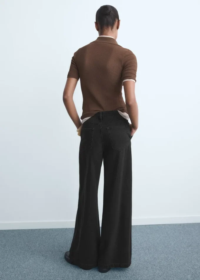 Jean à jambes larges et plissé Jean à jambes larges et plissé