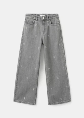 Jean à jambes larges et strass