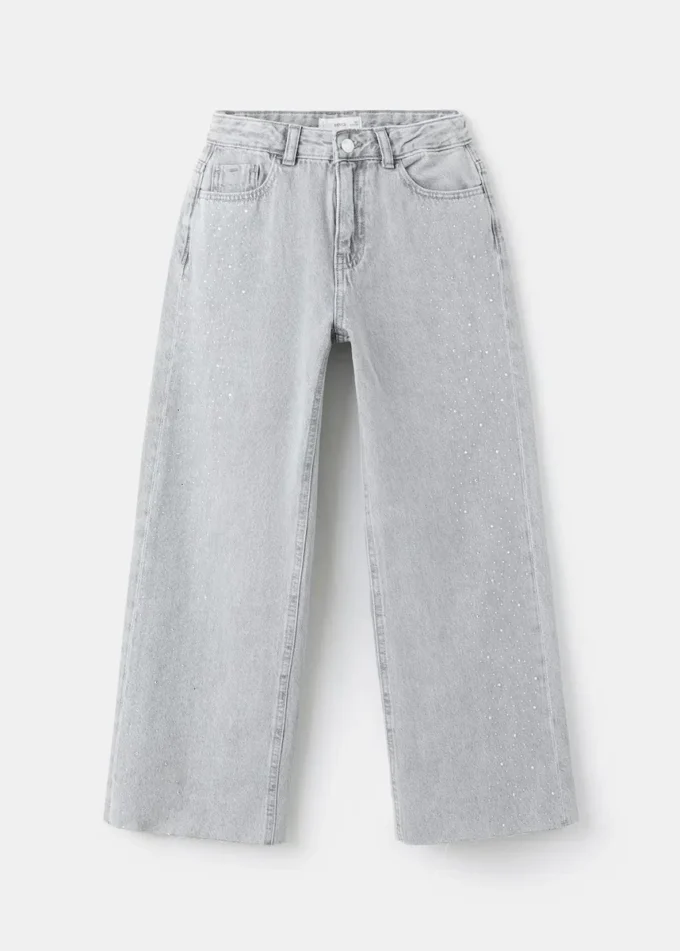 Jean à jambes larges et strass