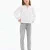 Jean mom fit à déchirures décoratives Jean mom fit à déchirures décoratives