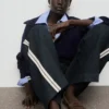 Jean à rayures et jambes larges Jean à rayures et jambes larges