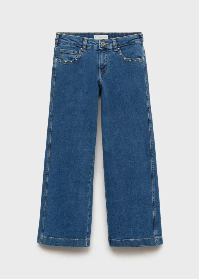 Jean taille basse à clous