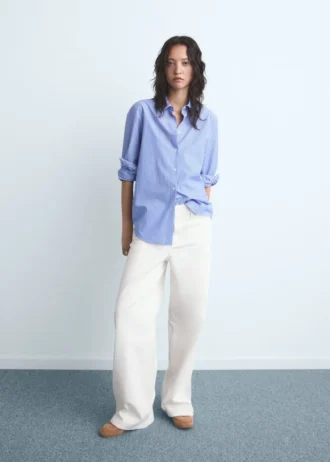 Jean taille basse à jambes larges
