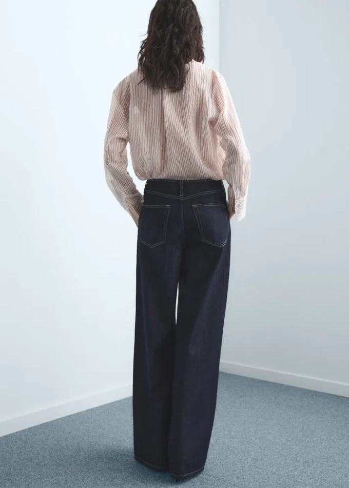 Jean taille mi-haute à jambes larges Jean taille mi-haute à jambes larges