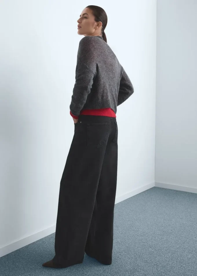 Jean taille mi-haute à jambes larges Jean taille mi-haute à jambes larges