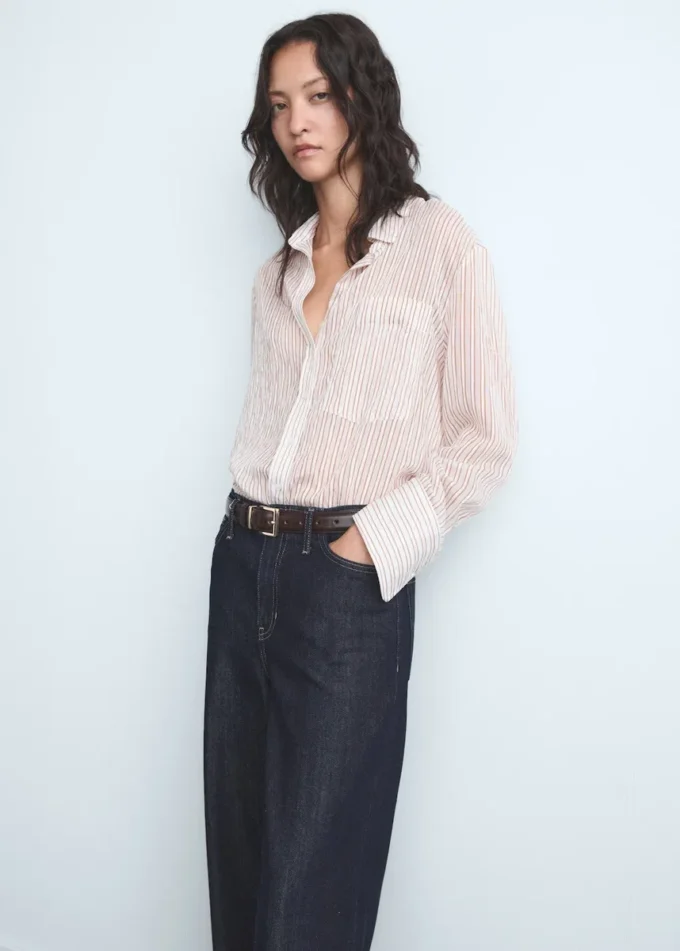 Jean taille mi-haute à jambes larges Jean taille mi-haute à jambes larges